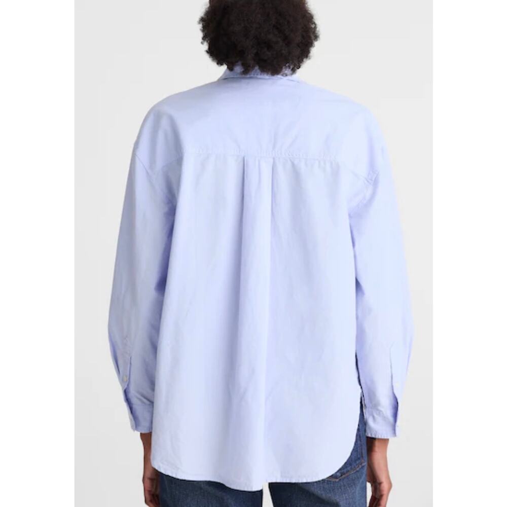Madewell The Easy Shirt in Poplin Light Blue Oversized Button Front Blouse M NWT - Picture 2 of 10